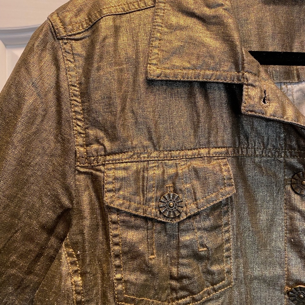 Chico's Gold Metallic Jacket ❤️ - Picture 3 of 5